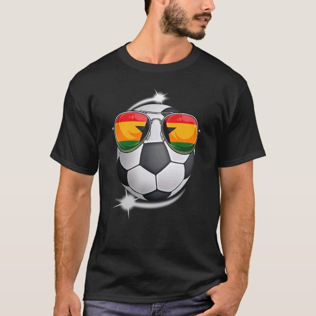 Ghana Football Fläkt Sunglass Soccer Ghanaian T Shirt (Framsida)