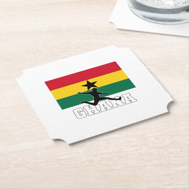 Ghana Football Soccer National Team Underlägg Papper (Vinklad)