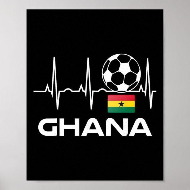 Ghana fotbolls tröja herr kvinnor fotboll present poster (Framsidan)