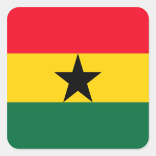 Ghana Fyrkantigt Klistermärke