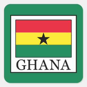 Ghana Fyrkantigt Klistermärke