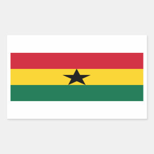 Ghana/Ghana-Flagga Rektangulärt Klistermärke