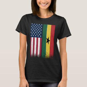 Ghana Ghanaian American Flaggor Proud USA Ghana T Shirt