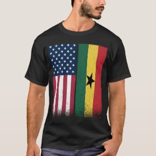 Ghana Ghanaian American Flaggor Proud USA Ghana T Shirt