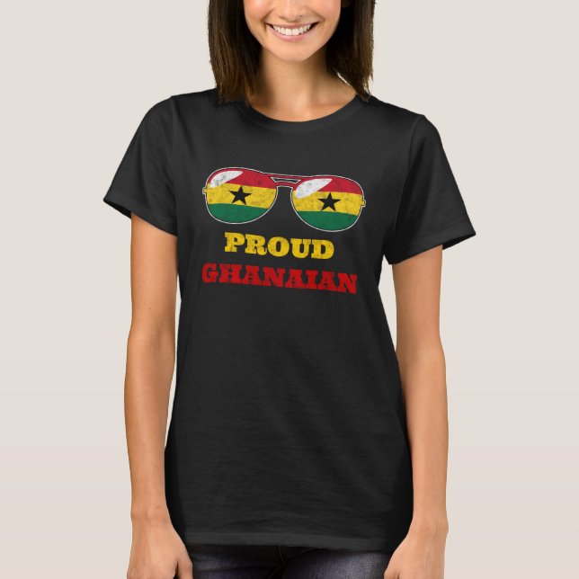 Ghana Ghanaian Flag Africa Proud Sunglasses Melani T Shirt (Framsida)