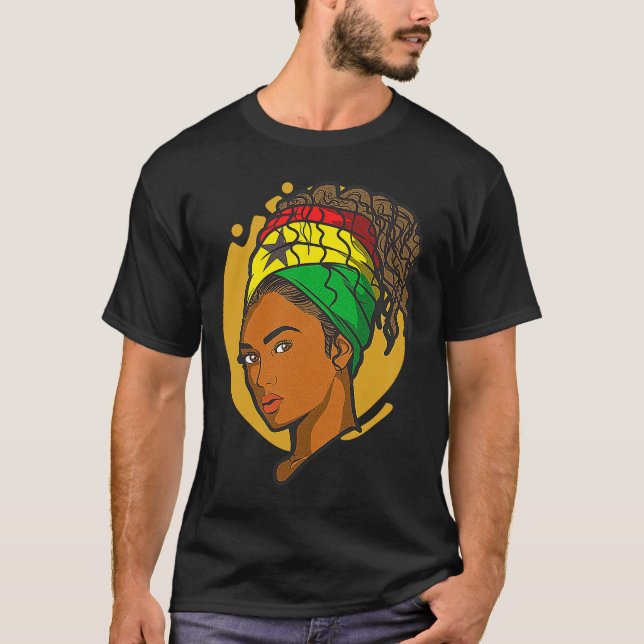 Ghana Ghanaian Flagga Afrika Proud Princess Queen  T Shirt (Framsida)