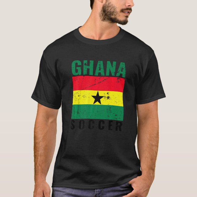 Ghana Ghanaian Flagga Design Distress Ghana Ocer T Shirt (Framsida)