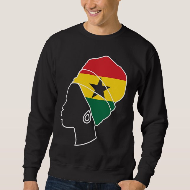 Ghana Ghanaian Ghana Flag Ghana  Ghana Fans Ghana  Lång Ärmad Tröja (Framsida)