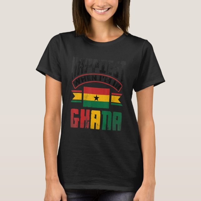 Ghana Ghanaian Ghana Flag Happiest When Im In Ghan T Shirt (Framsida)