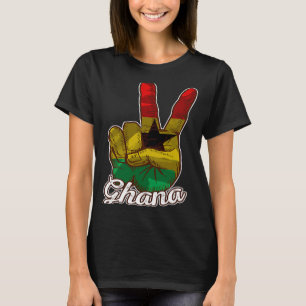 Ghana Ghanaian Heart Kärlek Proud Melanin Flagga T Shirt
