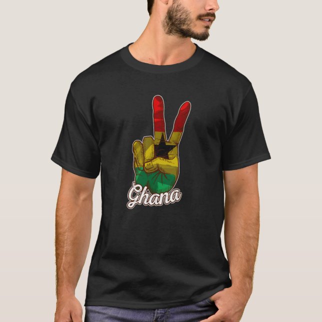 Ghana Ghanaian Heart Love Proud Melanin Flag T Shirt (Framsida)