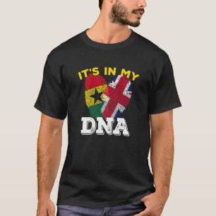 Ghana Ghanaian Uk England Flagga Hand Mixed Dna T Shirt