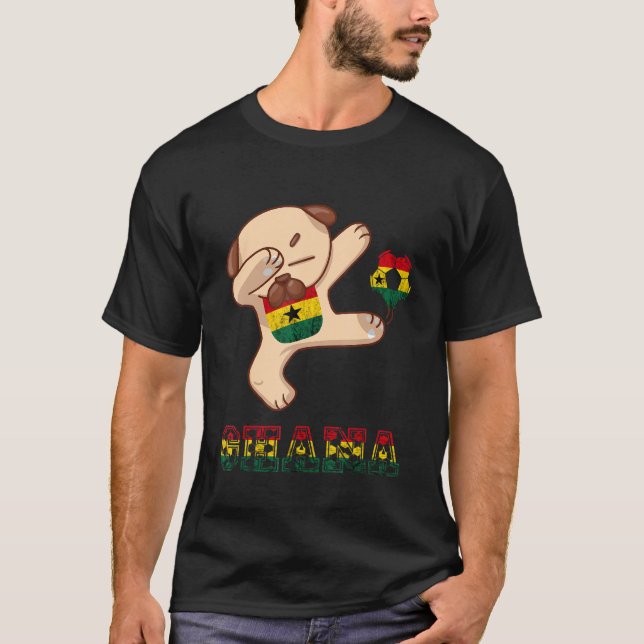 Ghana Hund Ghana Football Team Ghana Flagga Ghanes T Shirt (Framsida)