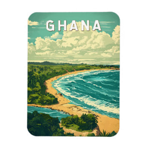 Ghana Illustration Travel Art Vintage Magnet