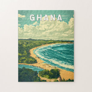 Ghana Illustration Travel Art Vintage Pussel