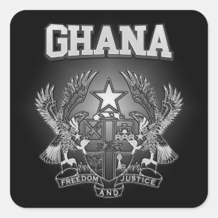 Ghana Jackar av Arm Fyrkantigt Klistermärke
