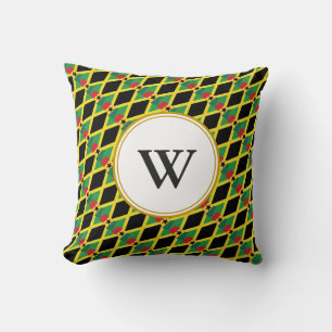 GHANA JAMAICA Dual Heritage Blsed Monogram Kudde