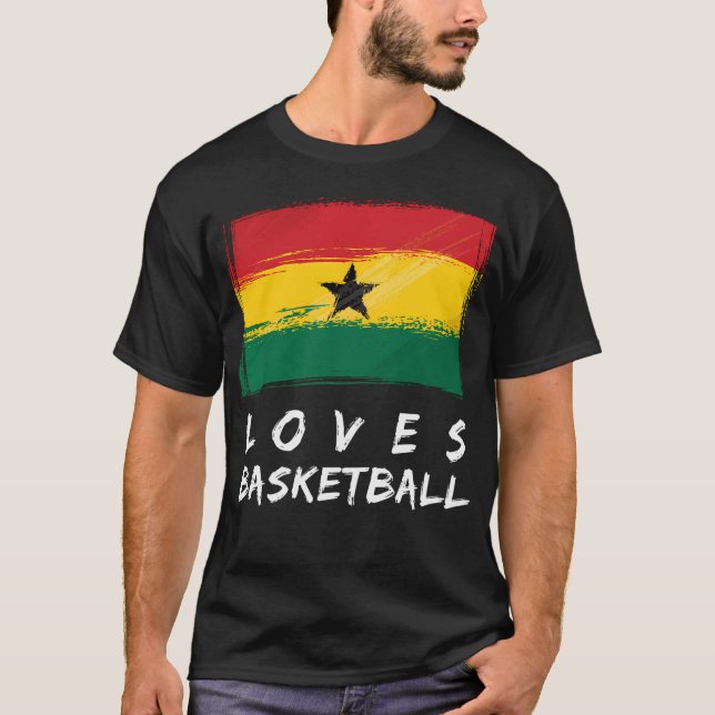 Ghana Kärlek Basketball T Shirt (Framsida)