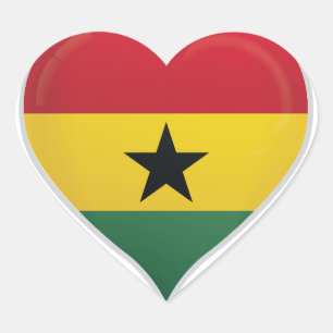 Ghana kärlek flagga pride hjärtdekalett hjärtformat klistermärke