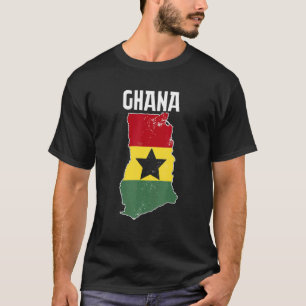 Ghana Karta African Land Ghanaian Flagga T Shirt