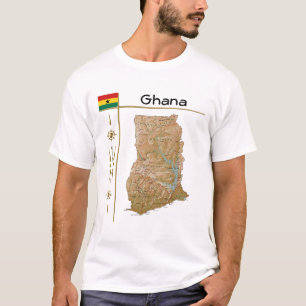Ghana Karta + Flagga + avdelning T-skirt Tee Shirt
