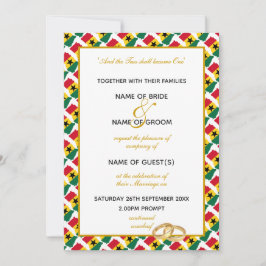 GHANA KARTA med Elegant skript Ghanaian Bröllop Inbjudningar