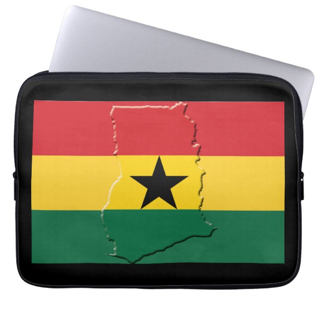 GHANA Karta Patriotic Computer BLACK Laptop Fodral (Framsidan)