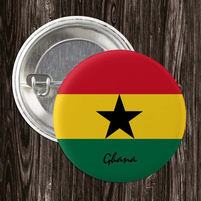 Ghana-knapp, patriotisk Ghanaian Flagga mode Knapp (Skapare uppladdad)