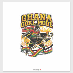 Ghana Mål Läge Skelett Anfallare Nationer Streetwe Klistermärken