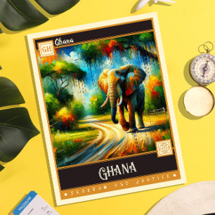 Ghana Måla Vintage Vykort