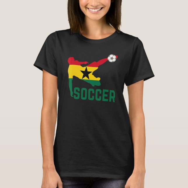 Ghana National Soccer Ghana Flagga Football T Shirt (Framsida)