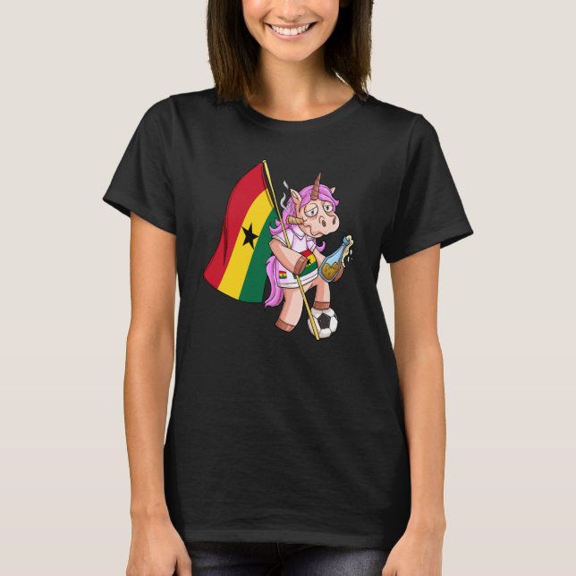 Ghana Party Unicorn T Shirt (Framsida)