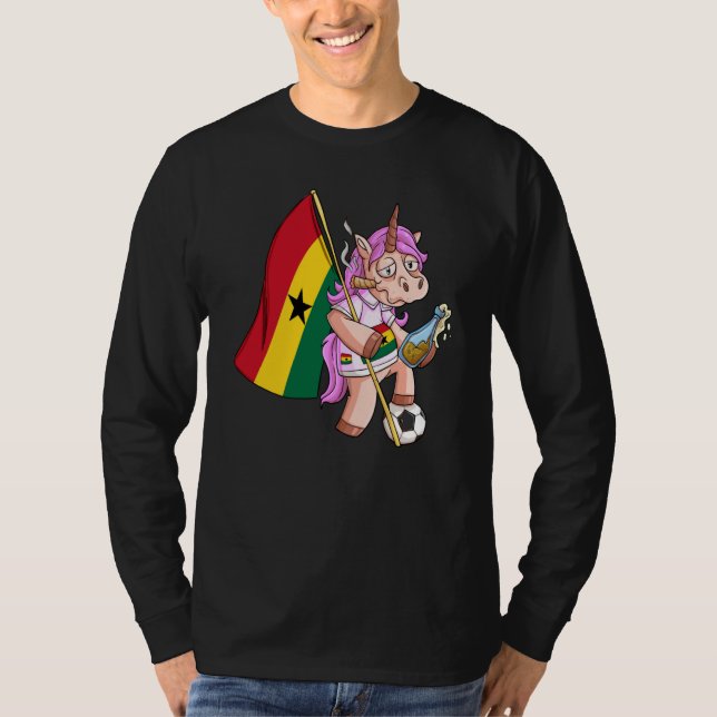 Ghana Party Unicorn T Shirt (Framsida)