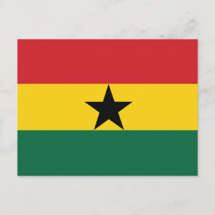 Ghana Plain Flagga Vykort