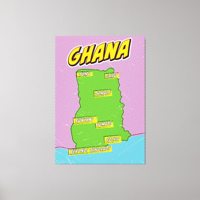 Ghana reskarta canvastryck (Framsida)
