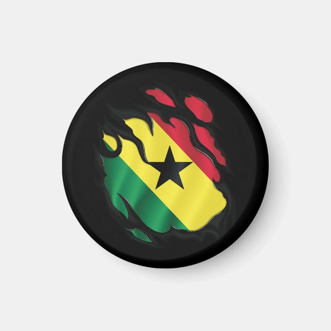 Ghana Ripping Flagga Magnet (Framsidan)