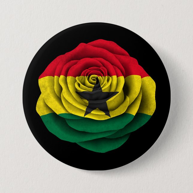 Ghana roflagga på svart knapp (Framsida)