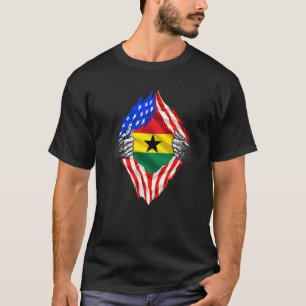 Ghana Roots USA flagga Patriotic Toppen Ghanaian H T Shirt