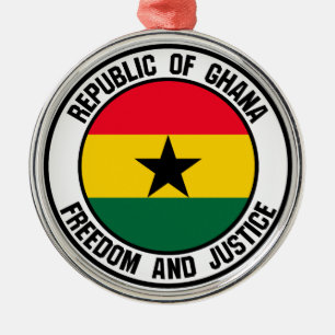 Ghana Round Emblem Julgransprydnad Metall