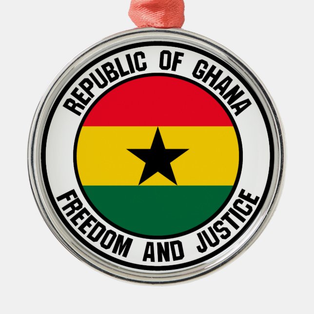 Ghana Round Emblem Julgransprydnad Metall (Framsidan)