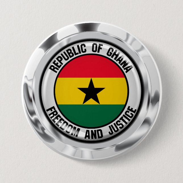 Ghana Round Emblem Knapp (Framsida)