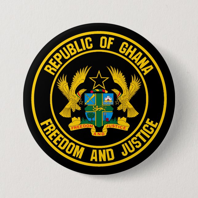 Ghana Round Emblem Knapp (Framsida)