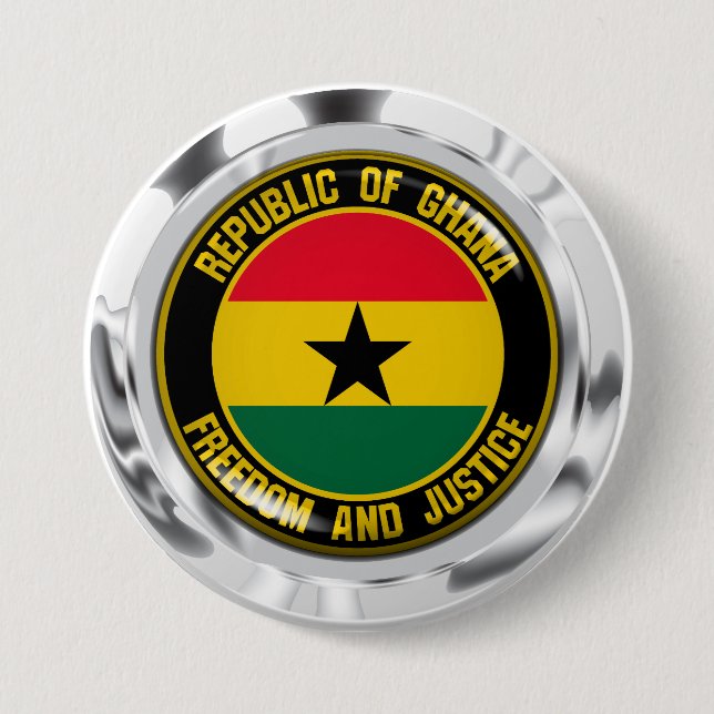 Ghana Round Emblem Knapp (Framsida)