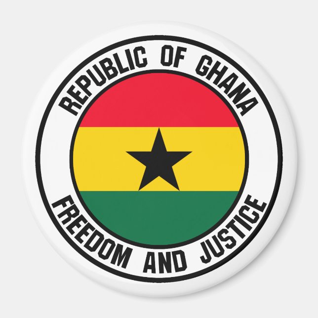 Ghana Round Emblem Magnet (Framsidan)
