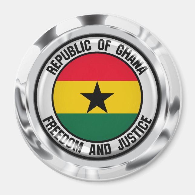 Ghana Round Emblem Magnet (Framsidan)