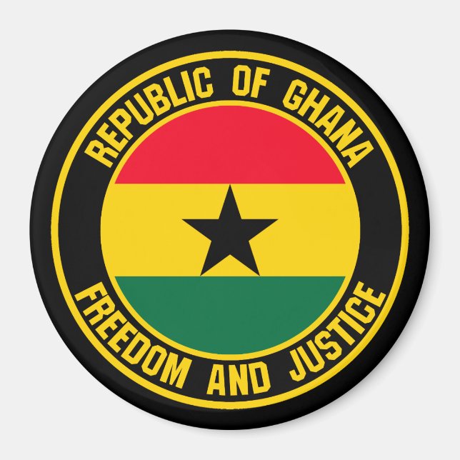 Ghana Round Emblem Magnet (Framsidan)