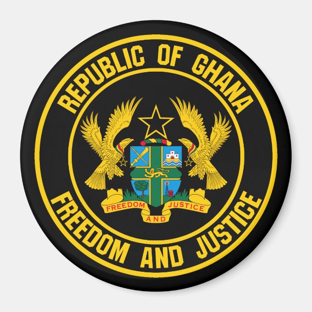 Ghana Round Emblem Magnet (Framsidan)