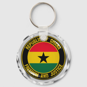 Ghana Round Emblem Nyckelring
