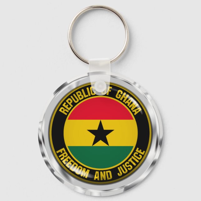 Ghana Round Emblem Nyckelring (Framsida)