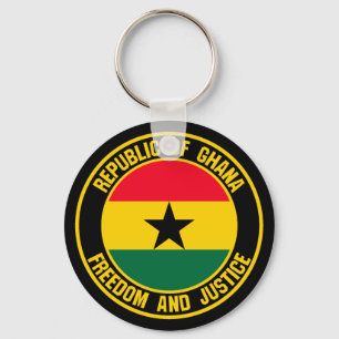 Ghana Round Emblem Nyckelring
